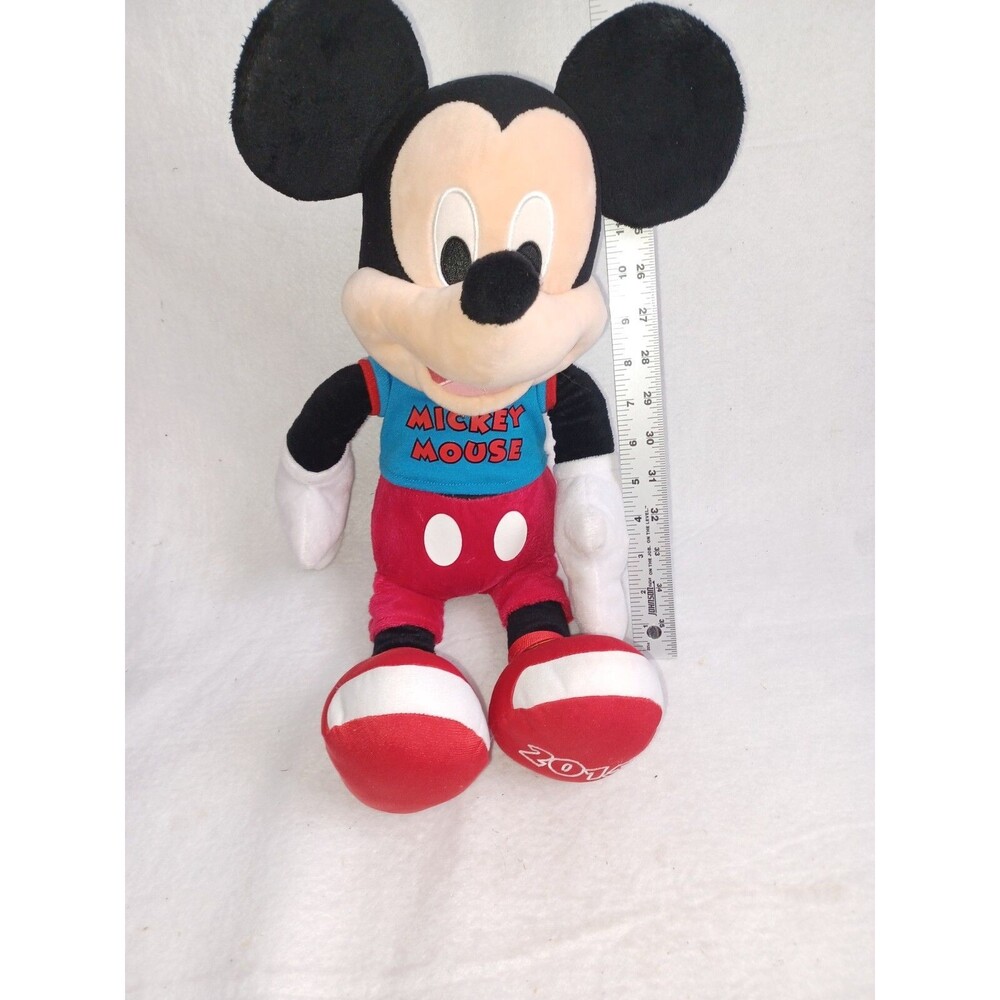 Disney Store Mickey Mouse 2015 Red Pants Blue Shirt plush 22”